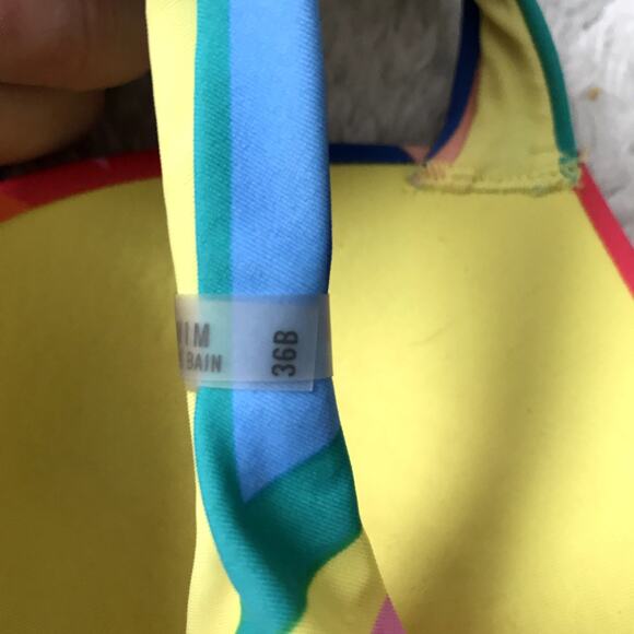 Aerie Rainbow Chevron Stripe Brooke Push Up Bikini Swim Top 36B NEW - Picture 7 of 9